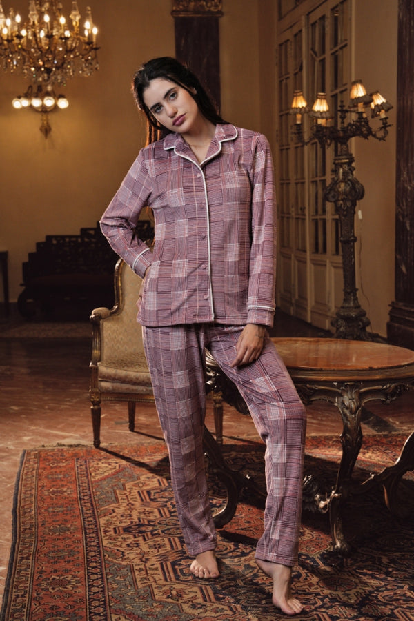 W26 J&A Shiny Checkers 9143 Pyjama